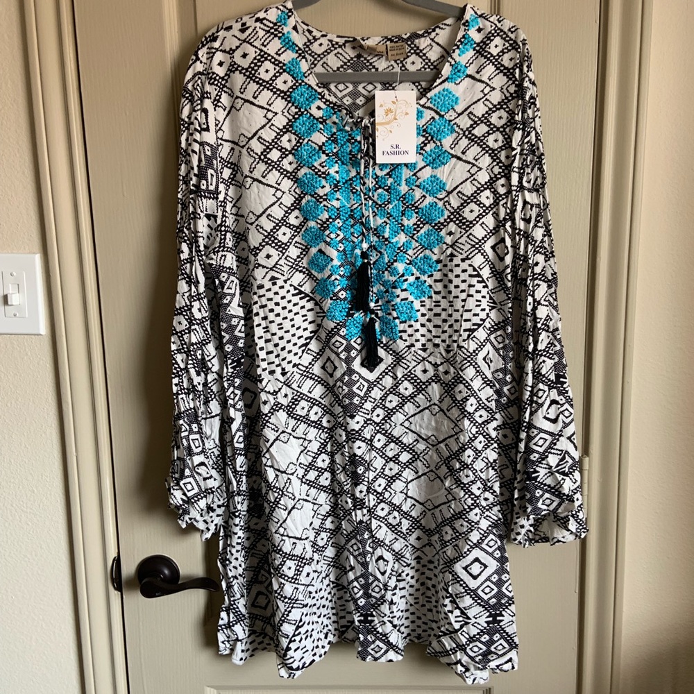 3x tunic top or swimsuit cover